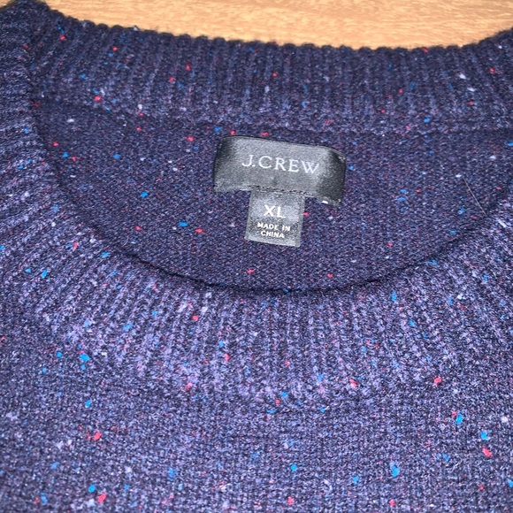 J. Crew Blue Crewneck Sweater with Textured Stripes - Picture 4 of 5
